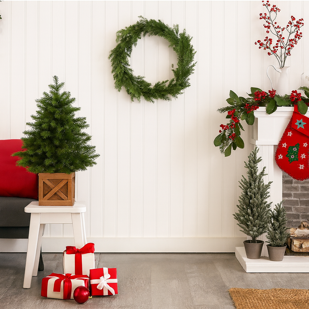 Guirlande de noël artificielle cèdre 1,9m – décoration intérieure/extérieure festive verte