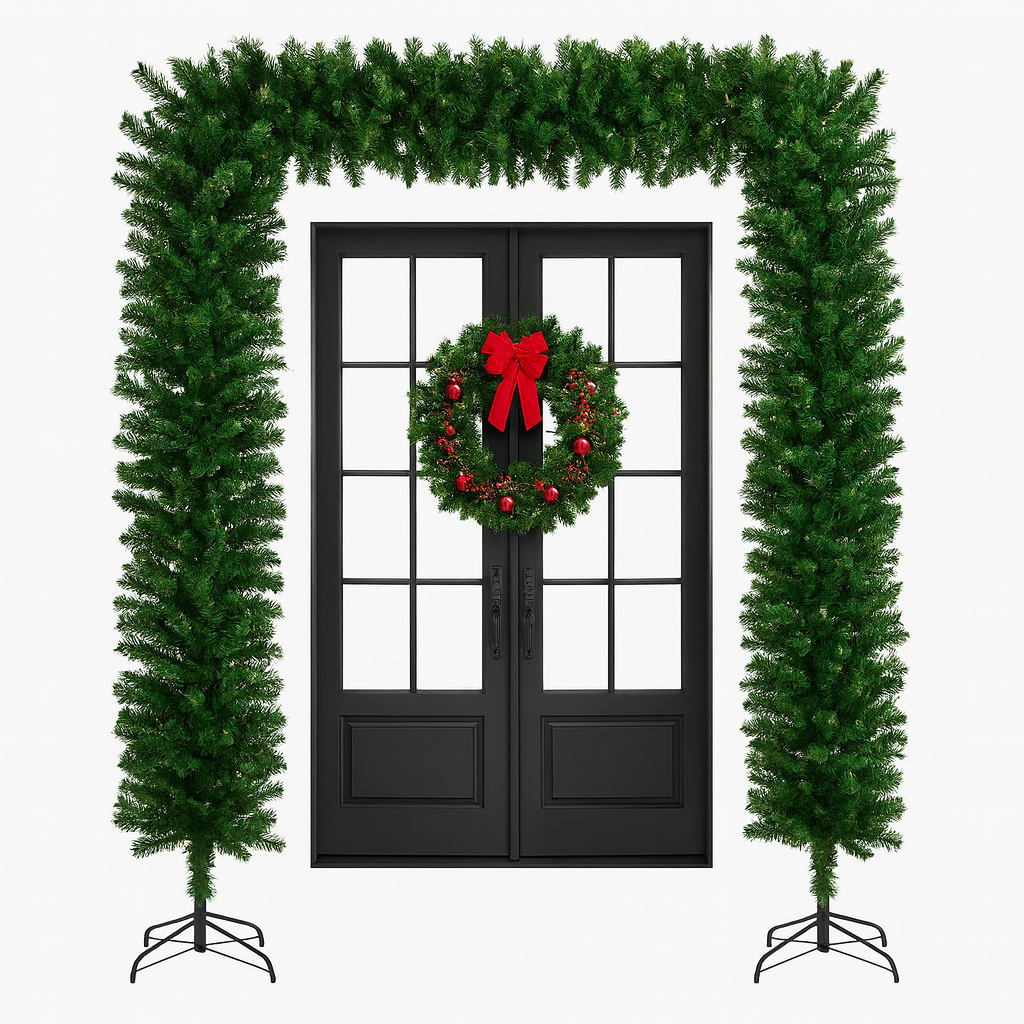 Arche de sapin de noël artificiel – PVC avec support en acier – 240/270 cm