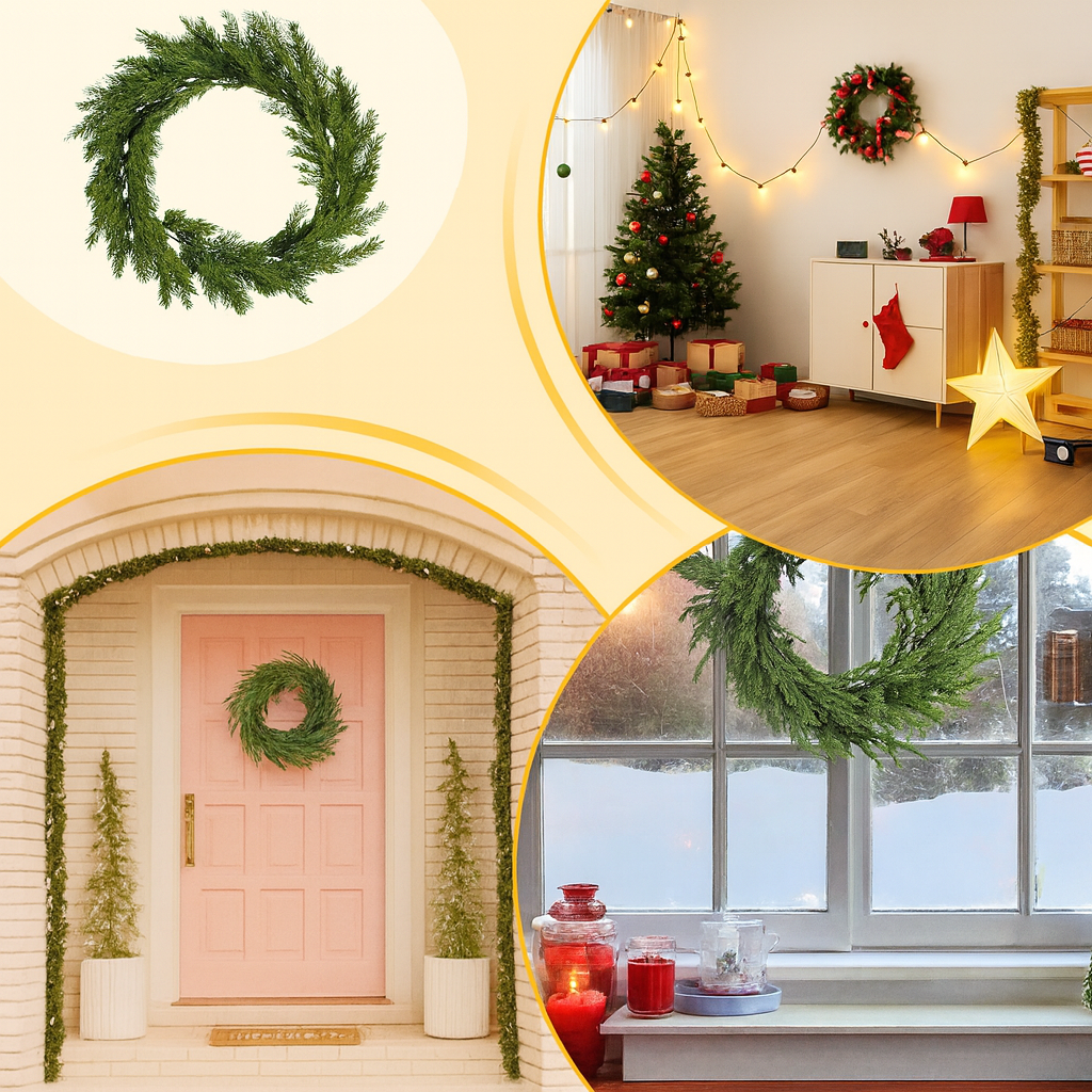 Guirlande de noël artificielle cèdre 1,9m – décoration intérieure/extérieure festive verte