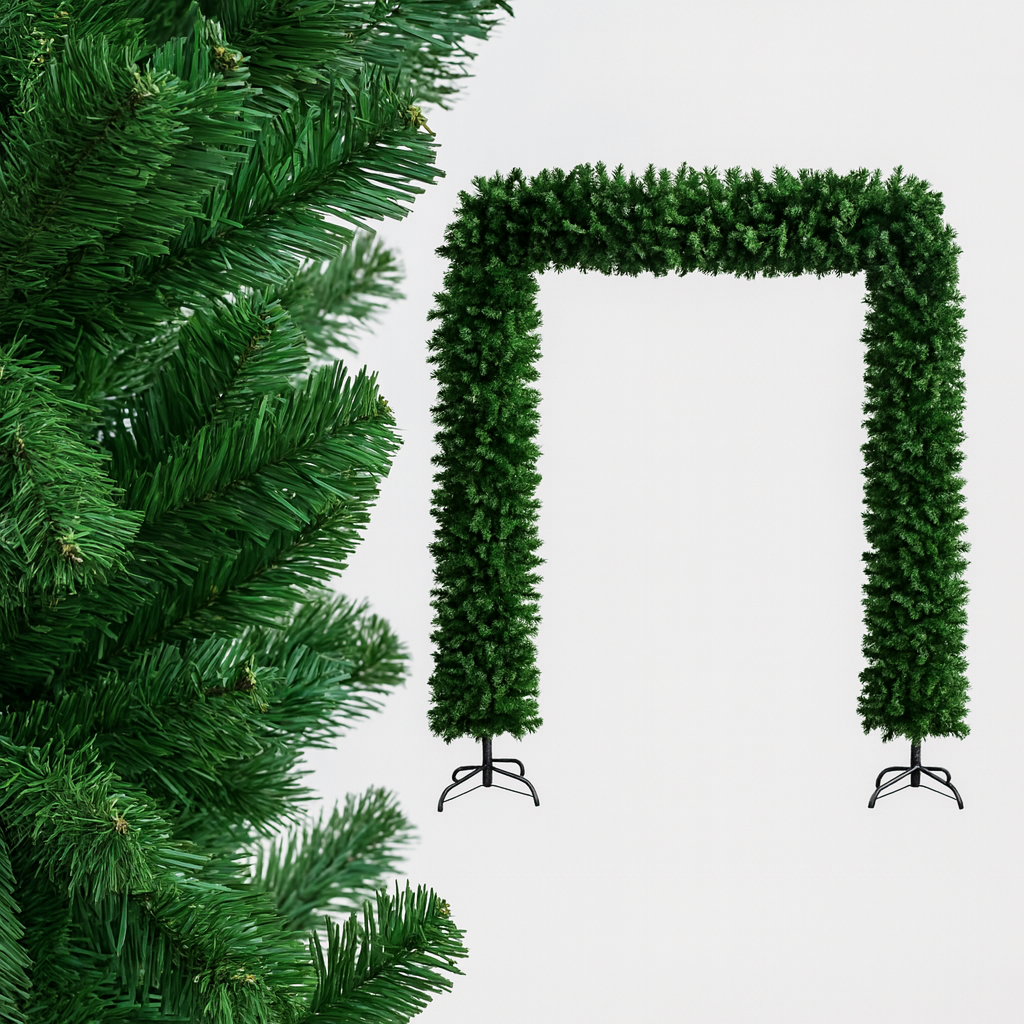 Arche de sapin de noël artificiel – PVC avec support en acier – 240/270 cm
