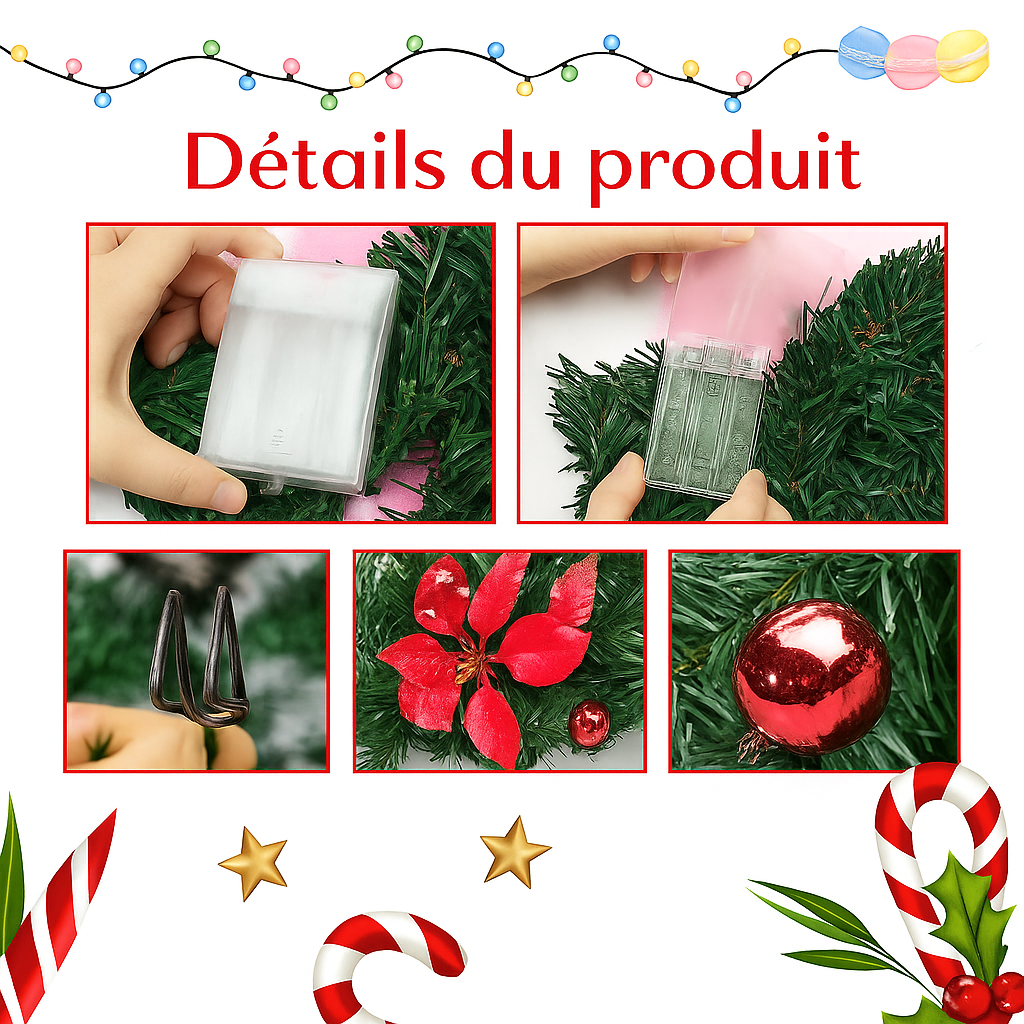 Guirlande Noël 2,7 m avec LED – Décoration Maison