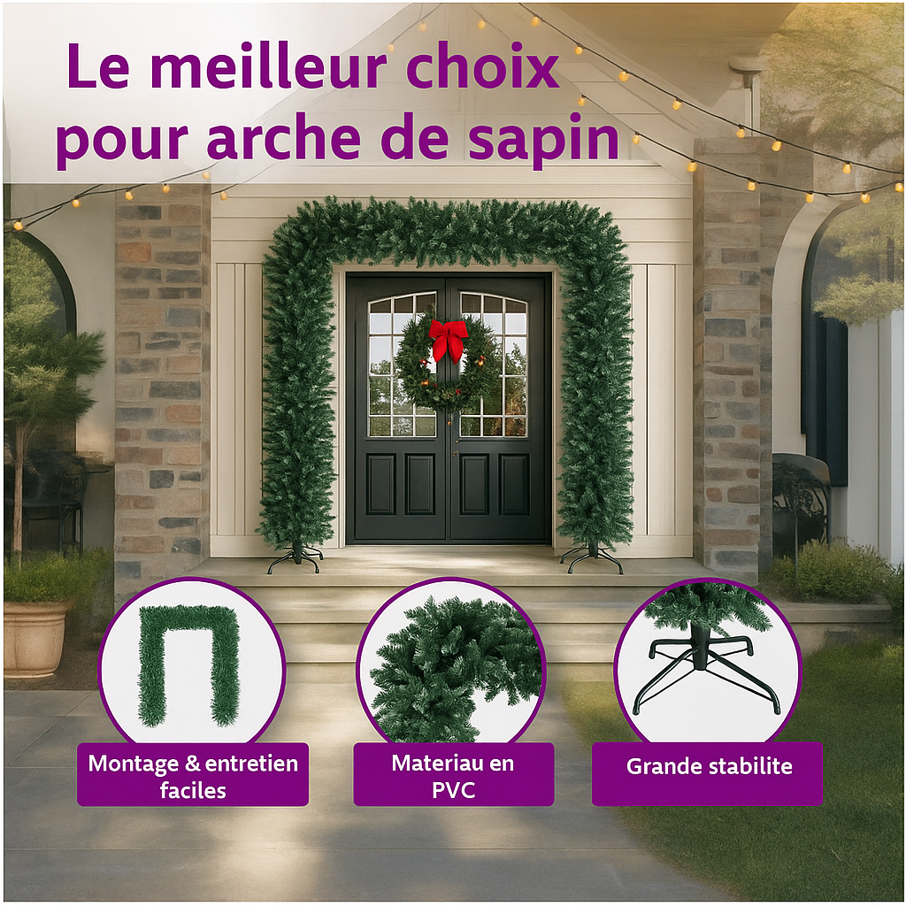 Arche de Sapin Artificiel 240/270 cm avec Support