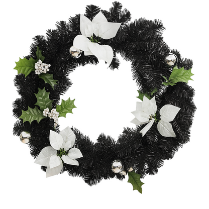 Couronne Noël 60 cm avec LED – Déco Intérieur/Extérieur