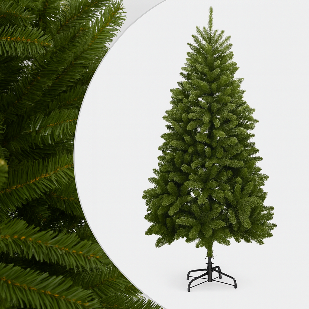 Sapin de noël artificiel articulé avec support métal – plusieurs tailles et coloris