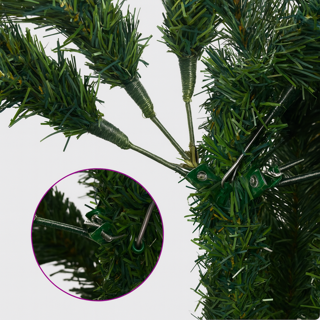 Sapin de noël artificiel articulé avec support métal – plusieurs tailles et coloris