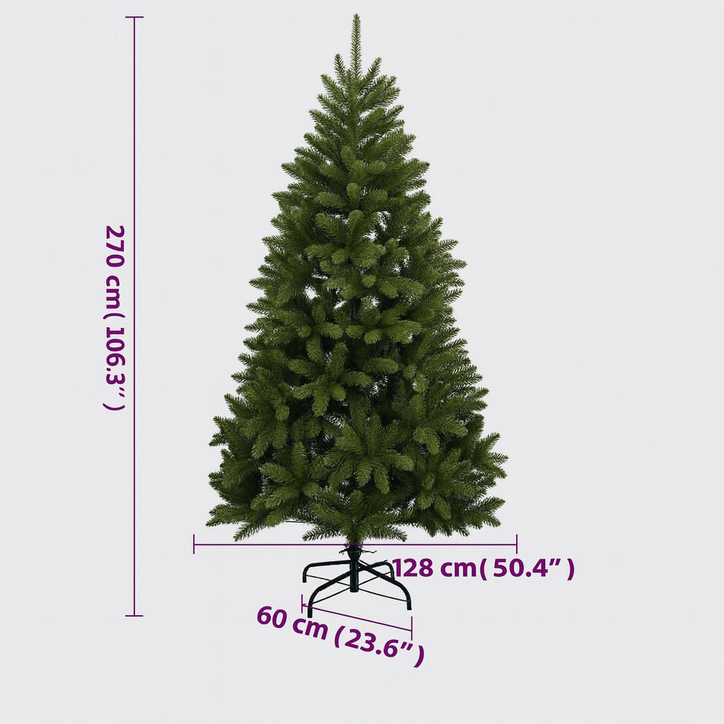 Sapin de noël artificiel articulé avec support métal – plusieurs tailles et coloris