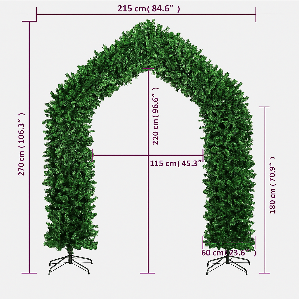Arche de Sapin Artificiel 240/270 cm avec Support