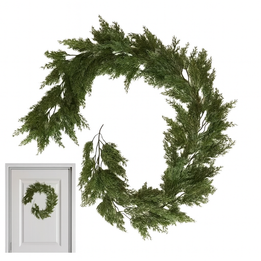 Guirlande de noël artificielle cèdre 1,9m – décoration intérieure/extérieure festive verte