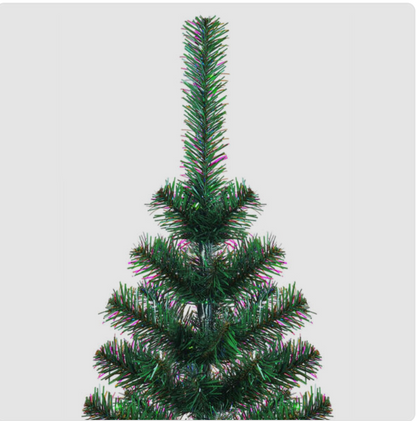 Sapin Vert 210 cm PVC avec Pointes Irisées