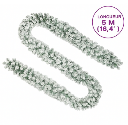 Guirlande Noël Verte 5/10/20 m LED USB Neige & Boules