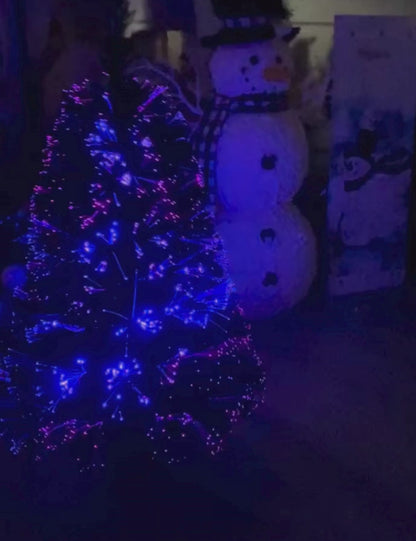 Mini Sapin Fibre Optique 32" LED Base Dorée